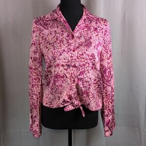 Elegant Pink Patterned Women's Blouse‎